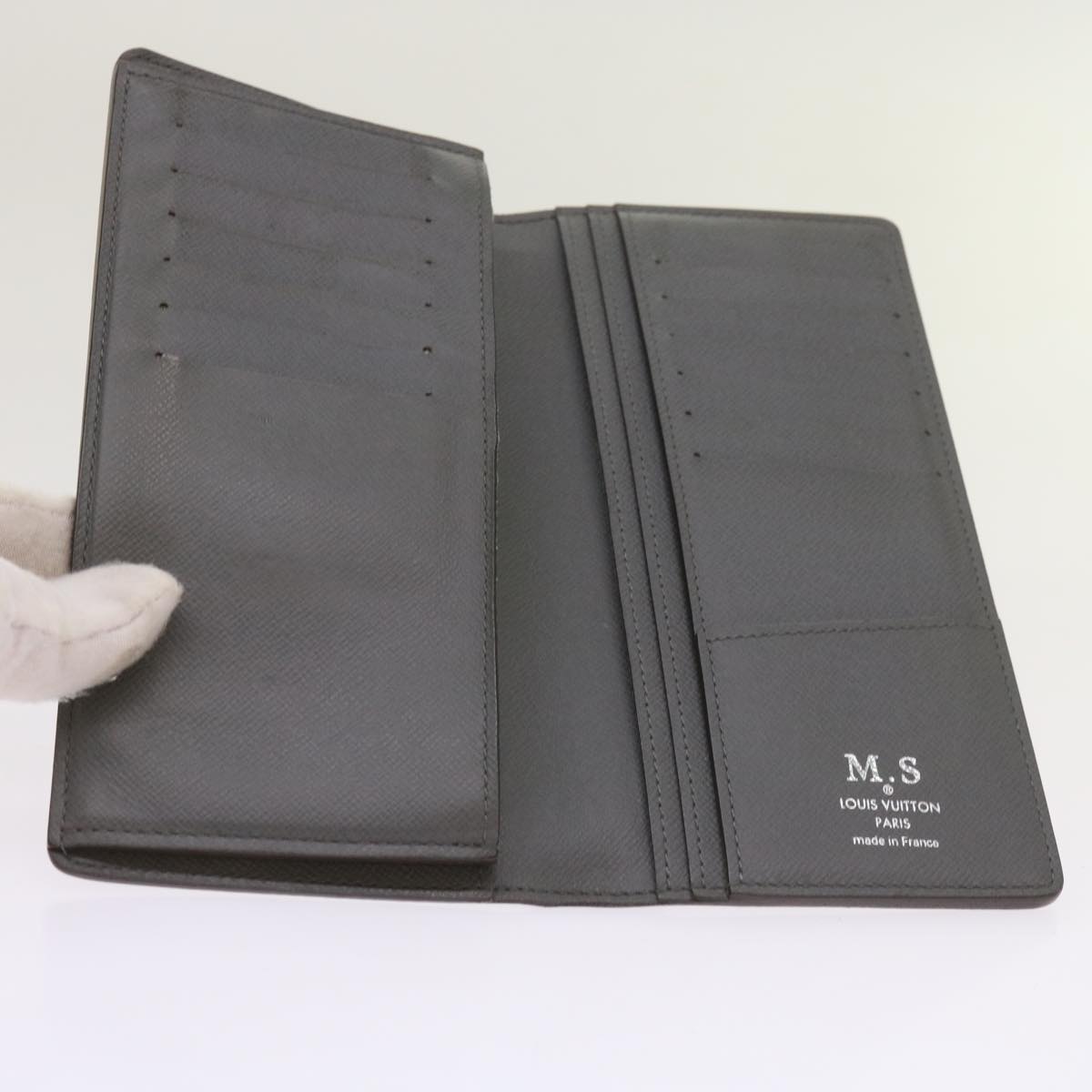 Louis Vuitton Gray Leather Portefeuille Brazza