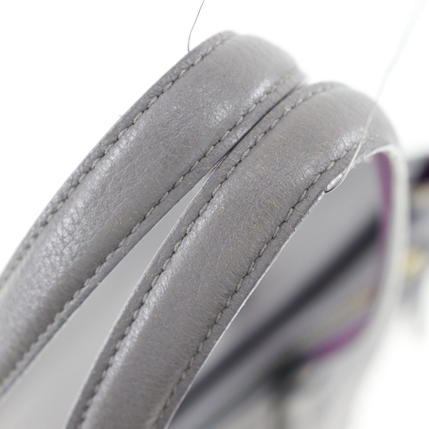 Salvatore Ferragamo Gray Leather Gancini