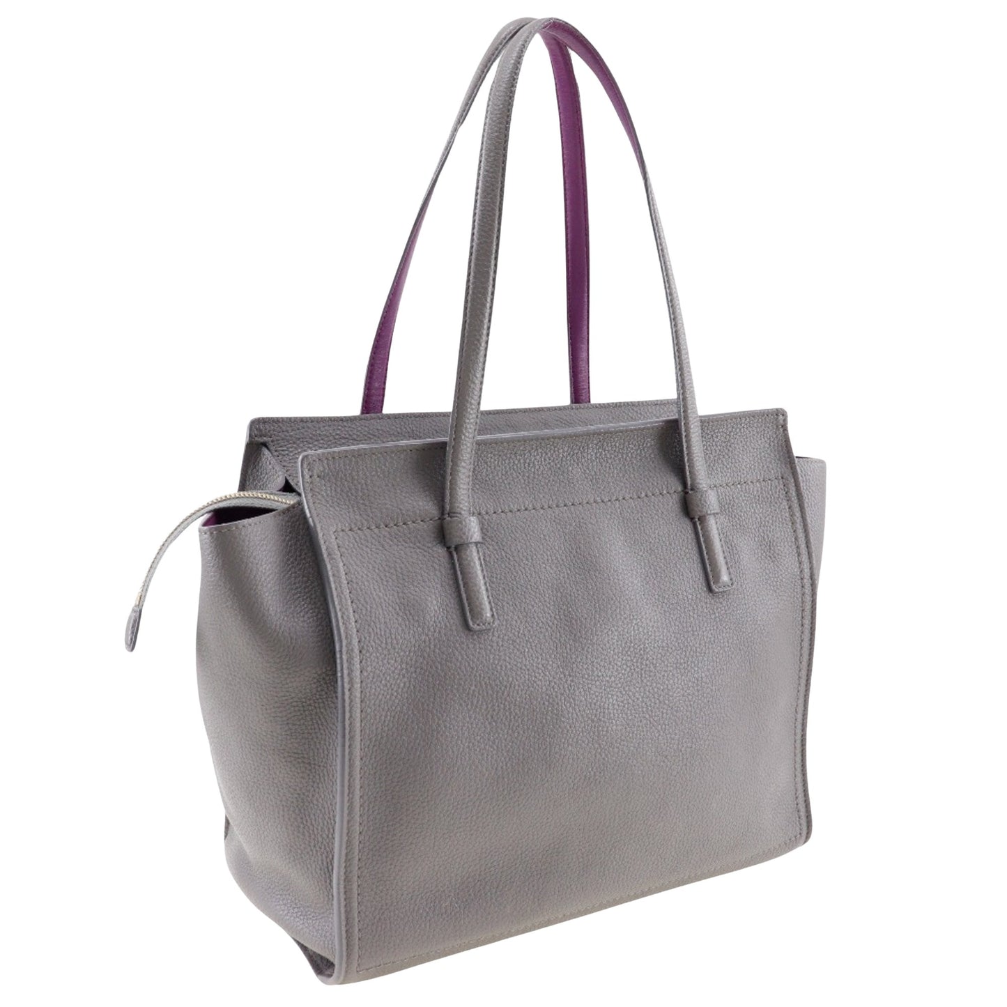 Salvatore Ferragamo Gray Leather Gancini