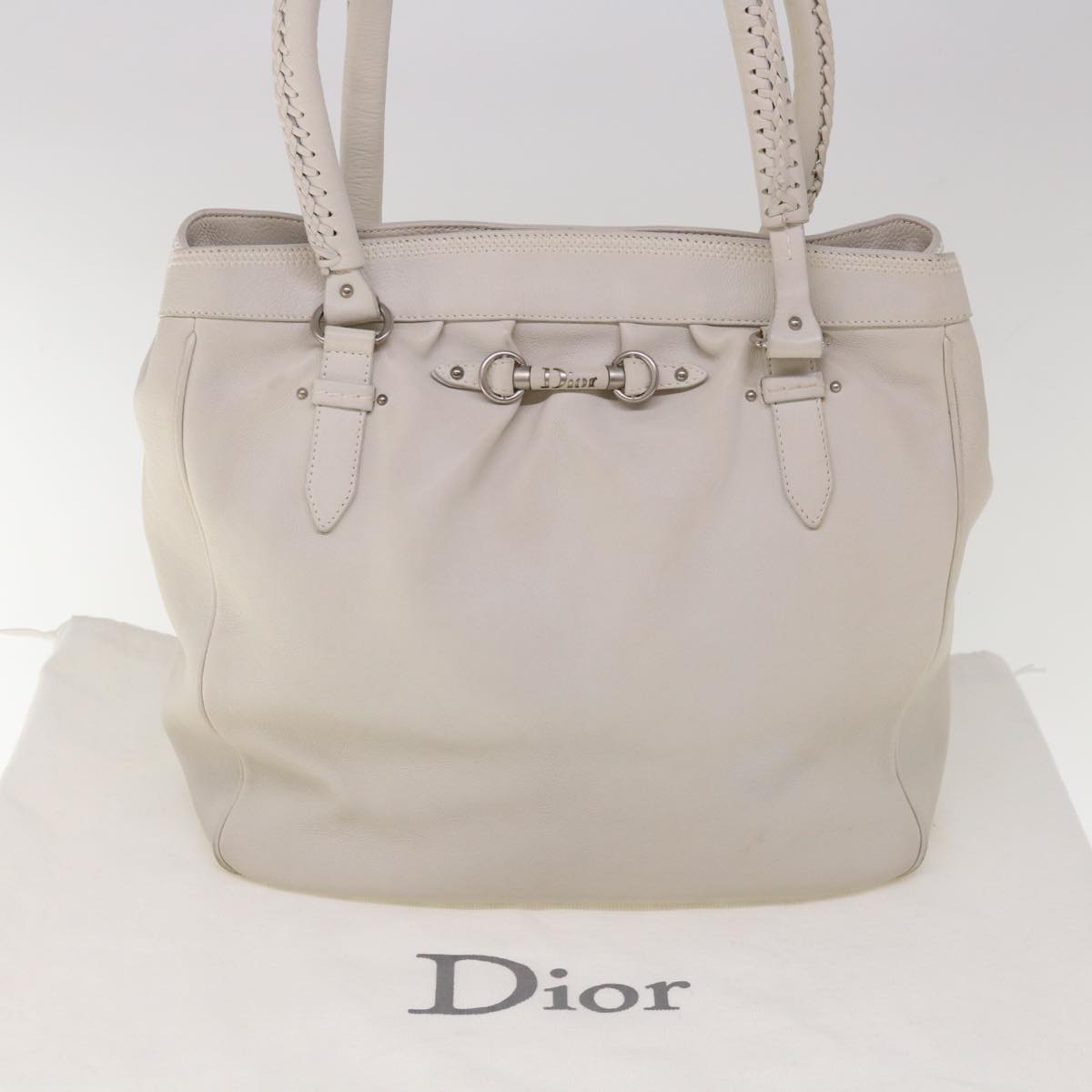 Dior White Leather Tote