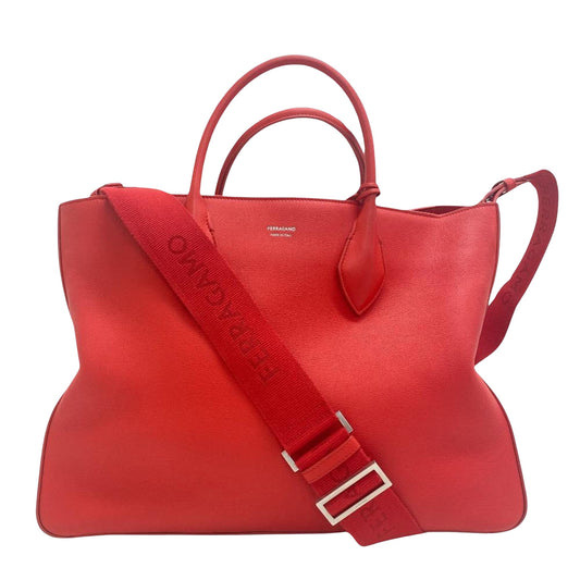 Salvatore Ferragamo Red Leather Handbag