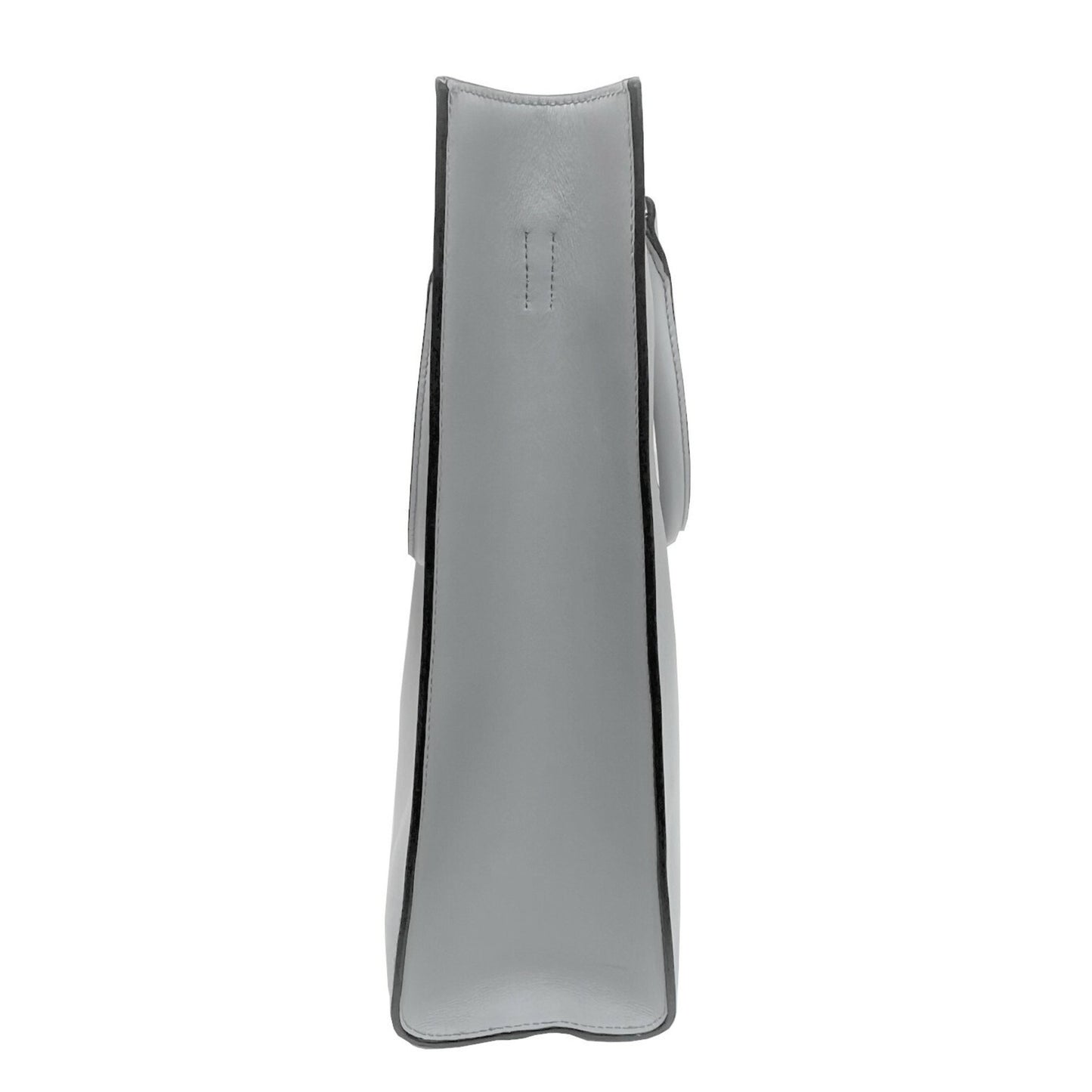 Prada Gray Leather Triangle Logo