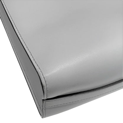 Prada Gray Leather Triangle Logo