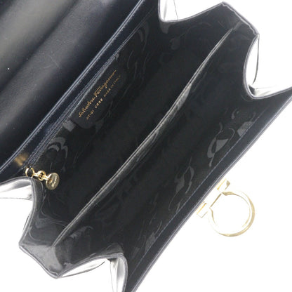 Salvatore Ferragamo Black Leather Iconic Top Handle