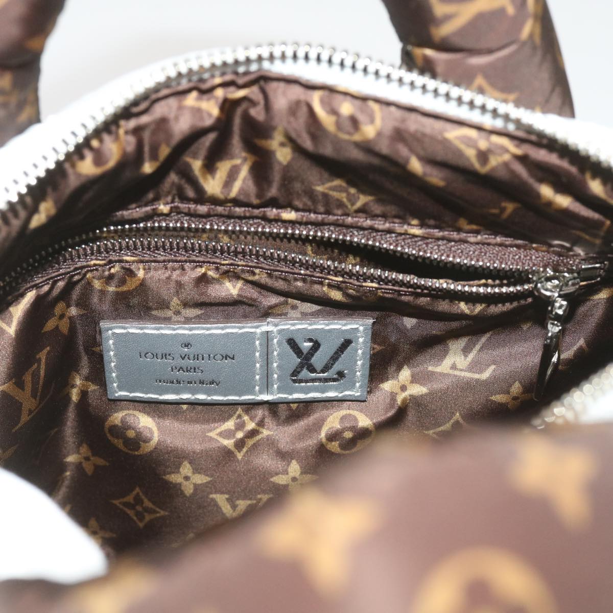 Louis Vuitton Silver Synthetic Speedy Bandoulière 25