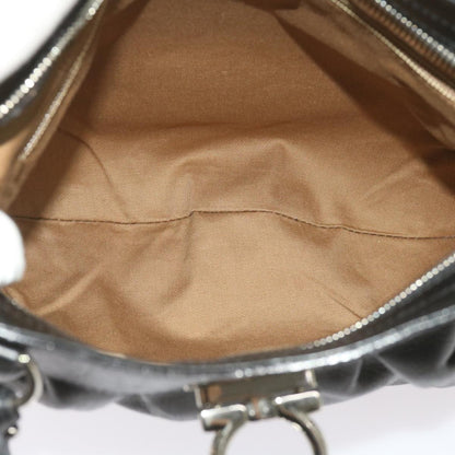 Salvatore Ferragamo Black Leather Gancio