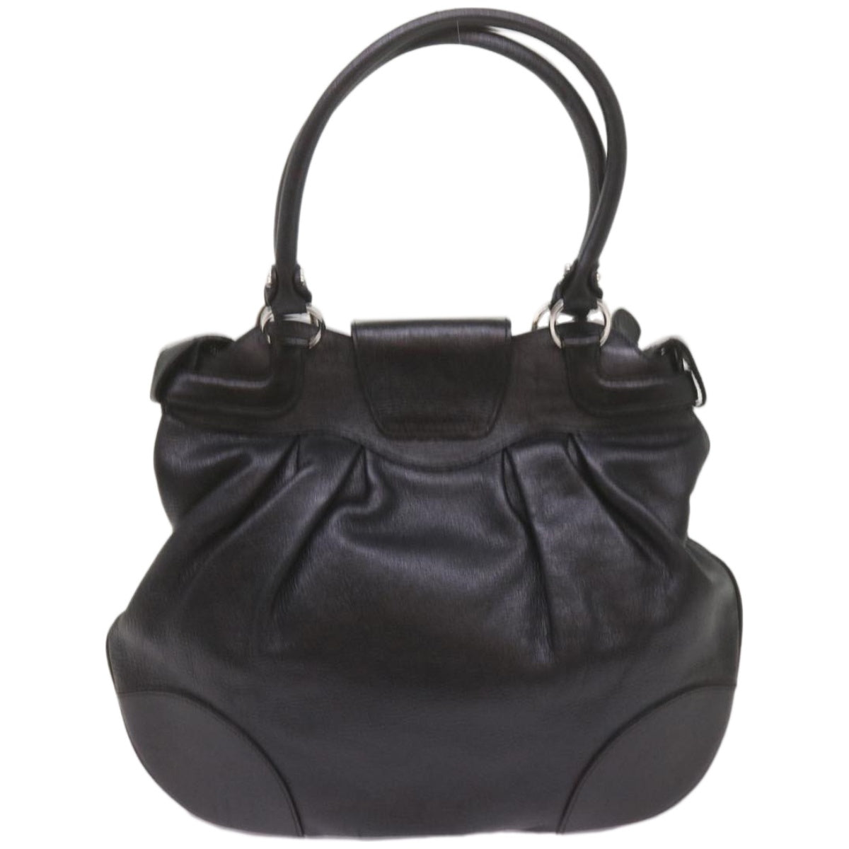 Salvatore Ferragamo Black Leather Gancio