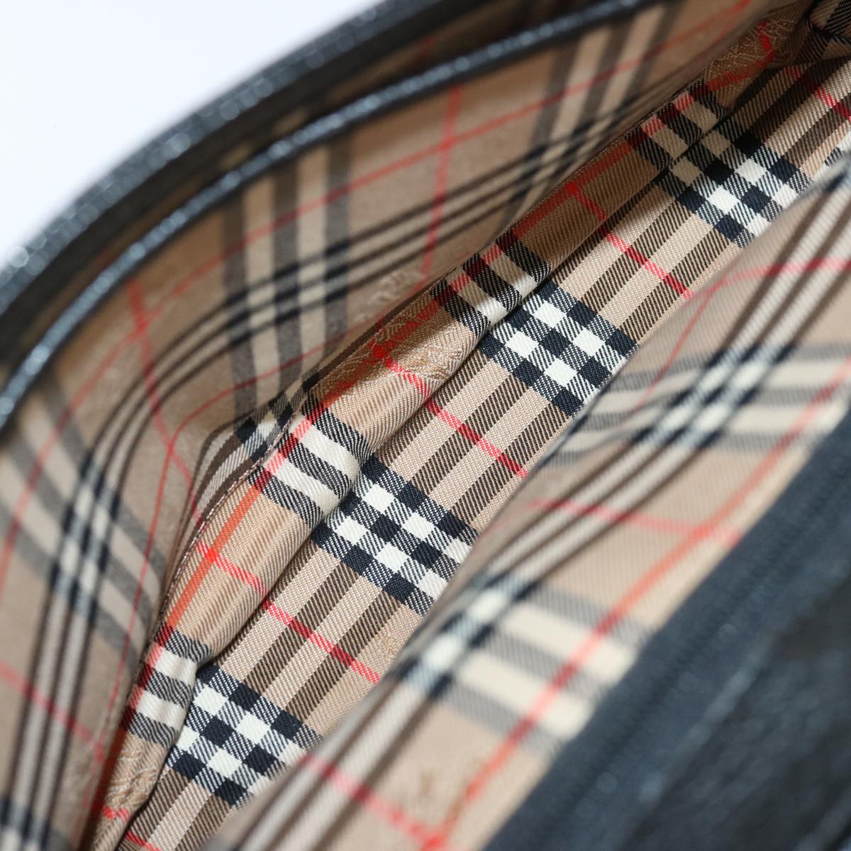 Burberry Black Leather Vintage Check