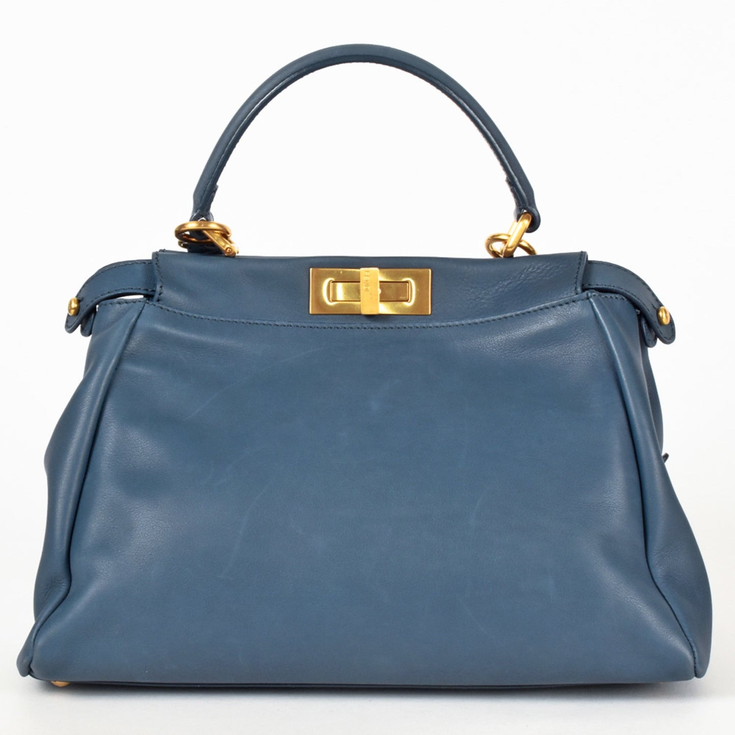 Fendi Blue Leather Peekaboo