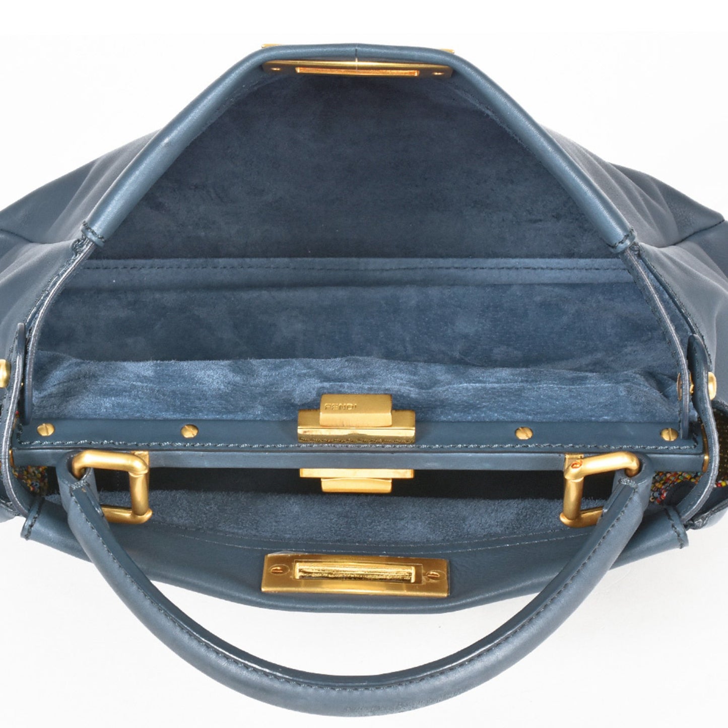 Fendi Blue Leather Peekaboo