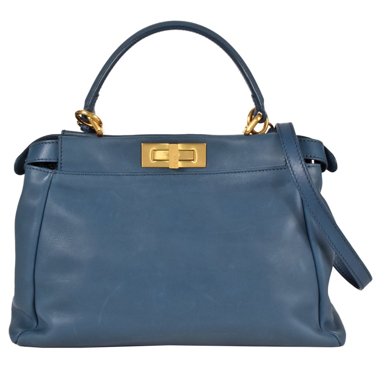Fendi Blue Leather Peekaboo