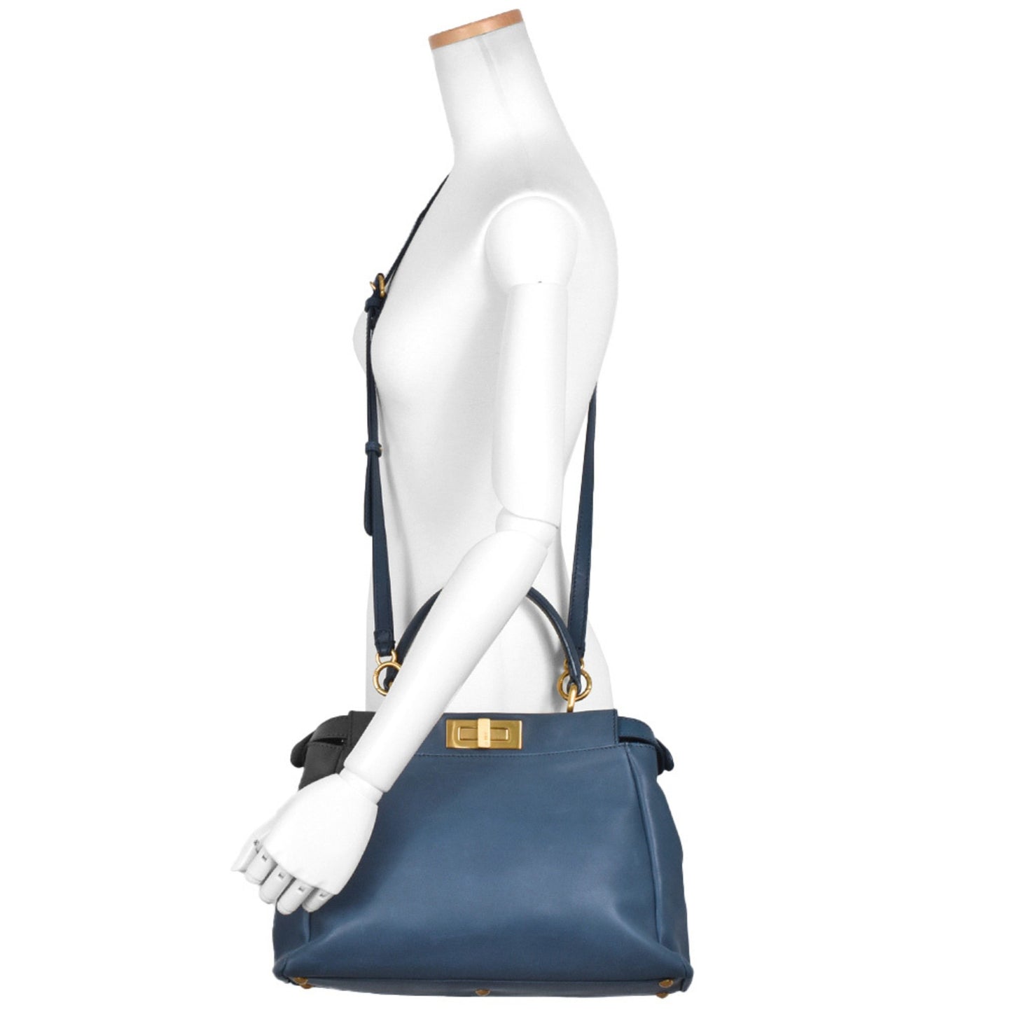 Fendi Blue Leather Peekaboo