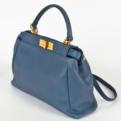 Fendi Blue Leather Peekaboo