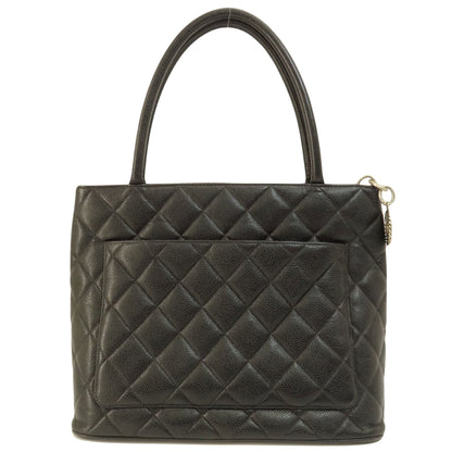 Chanel Black Leather Medaillon