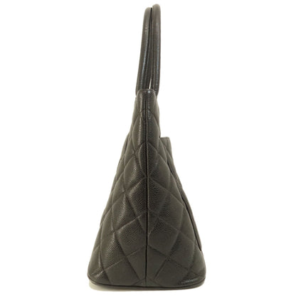 Chanel Black Leather Medaillon
