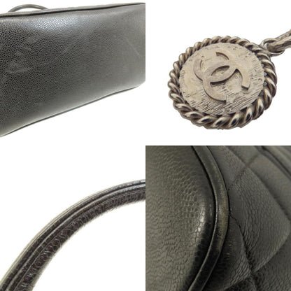 Chanel Black Leather Medaillon
