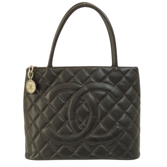 Chanel Black Leather Medaillon