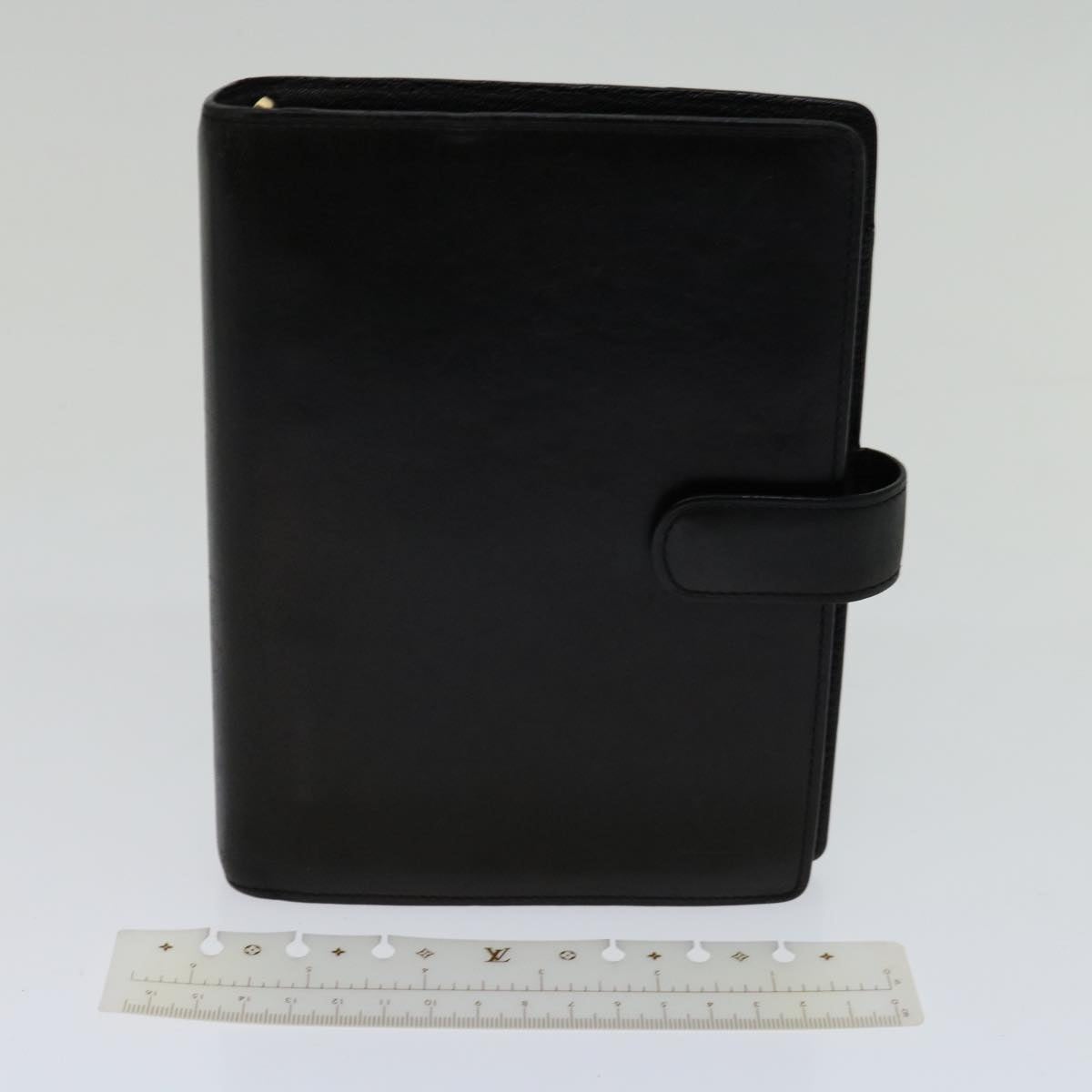 Louis Vuitton Black Leather Agenda Mm