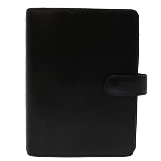Louis Vuitton Black Leather Agenda Mm