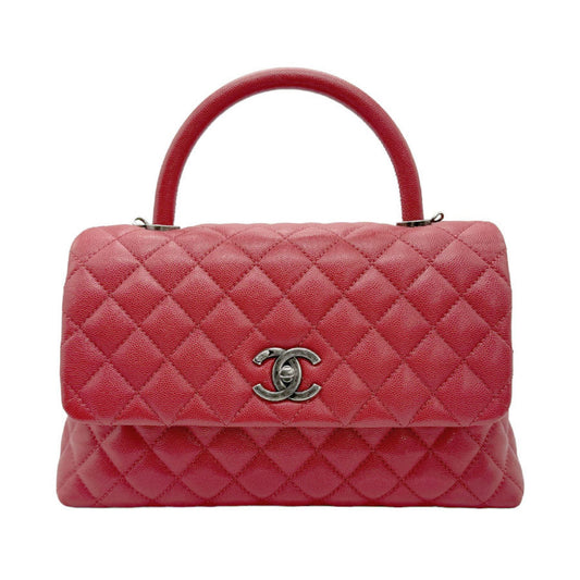 Chanel Red Leather Coco Handle