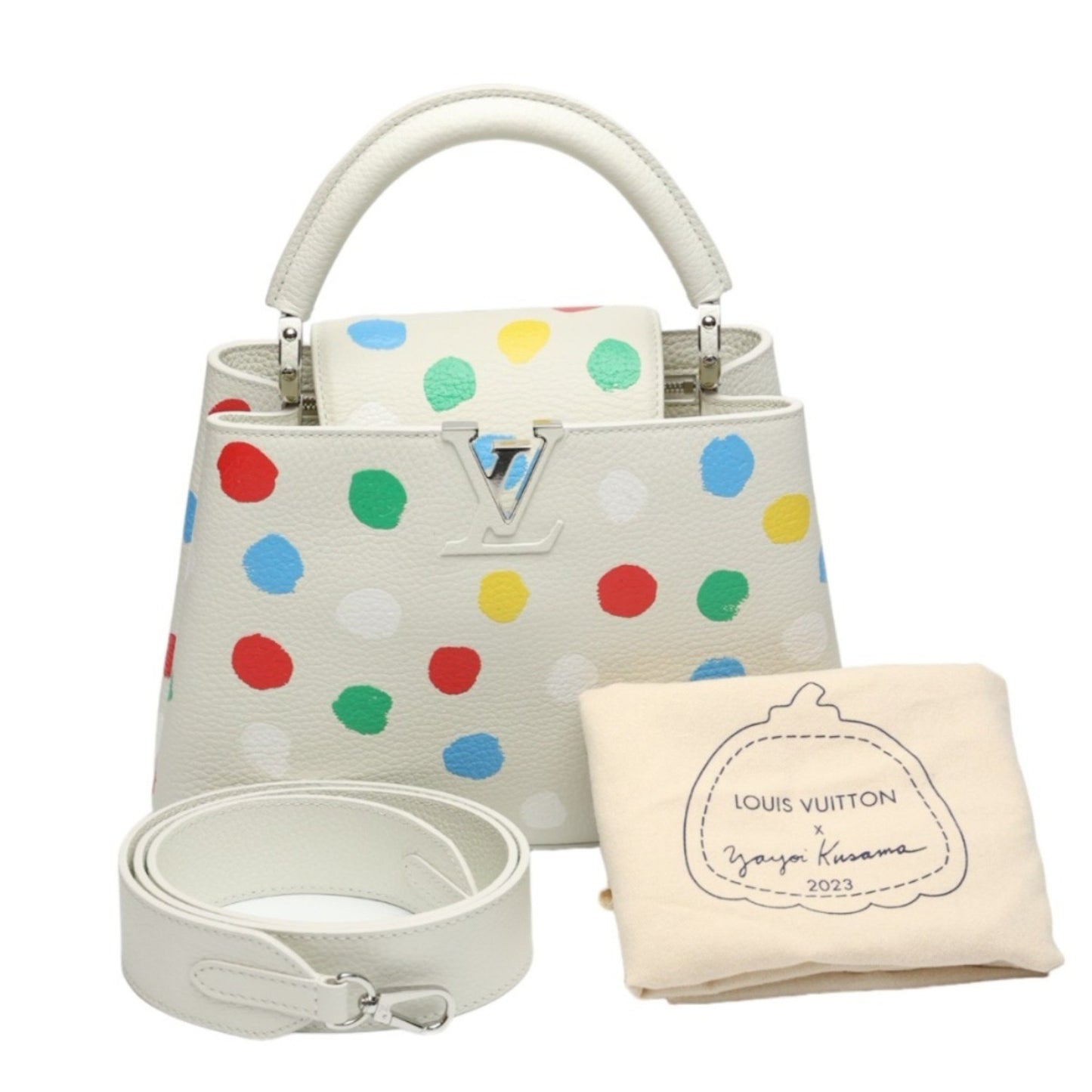 Louis Vuitton White Leather Capucines