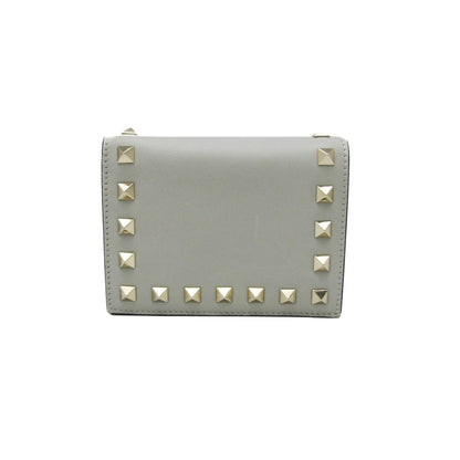 Valentino Garavani Gray Leather Rockstud