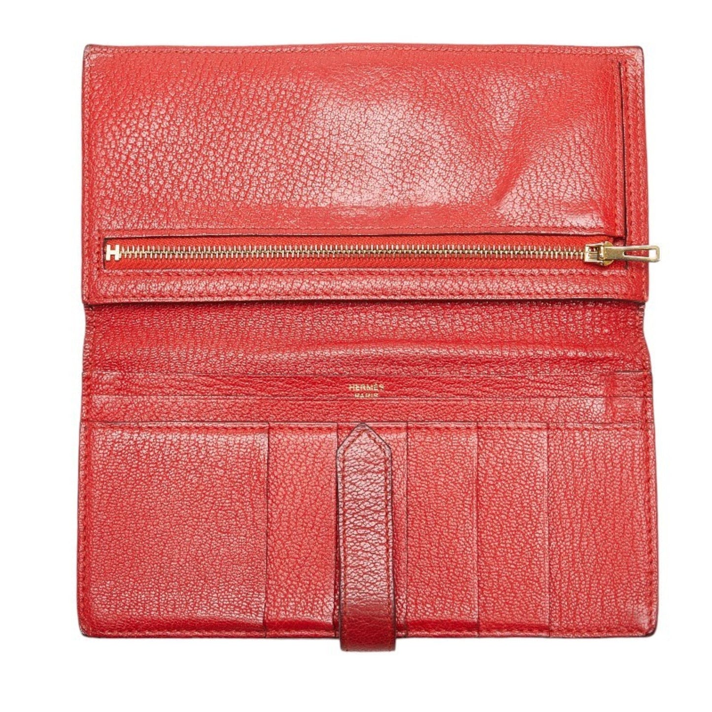 Hermès Red Leather Béarn