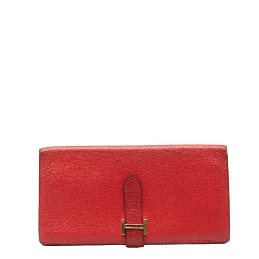Hermès Red Leather Béarn