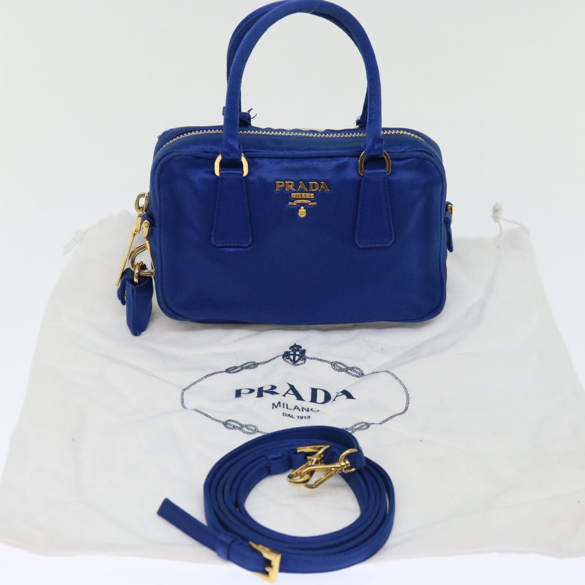 Prada Blue Synthetic Saffiano