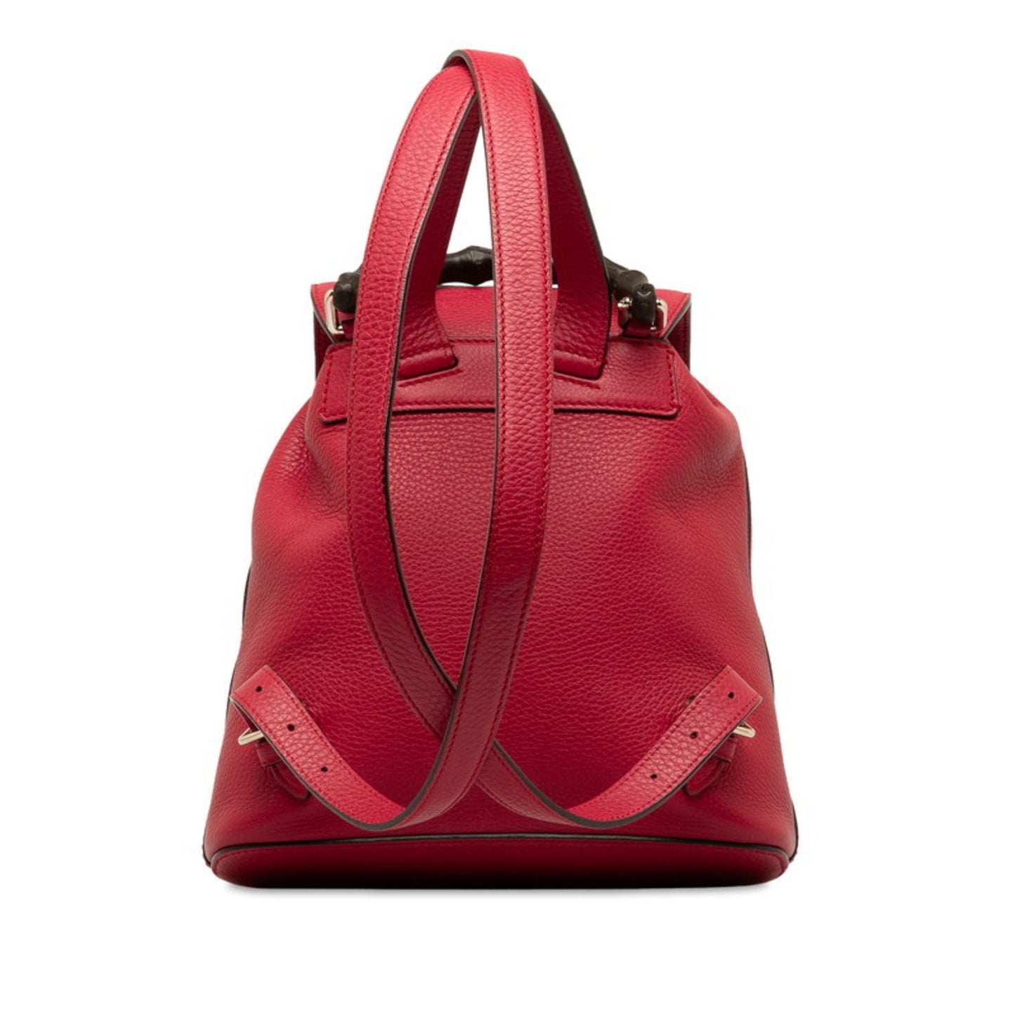 Gucci Red Leather Bamboo