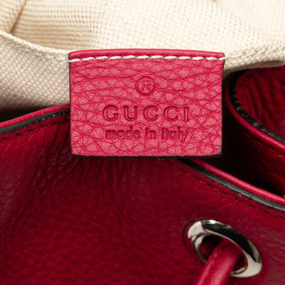 Gucci Red Leather Bamboo