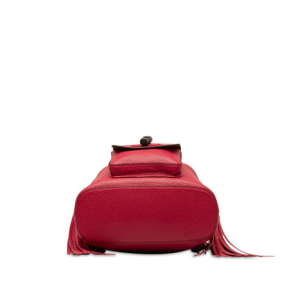 Gucci Red Leather Bamboo