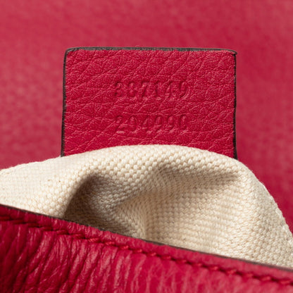 Gucci Red Leather Bamboo