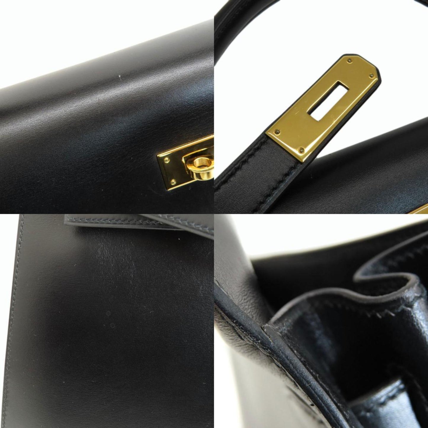 Hermès Black Leather Kelly 32