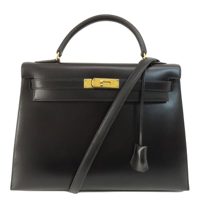 Hermès Black Leather Kelly 32