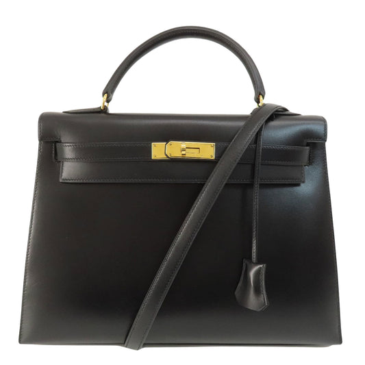 Hermès Black Leather Kelly 32