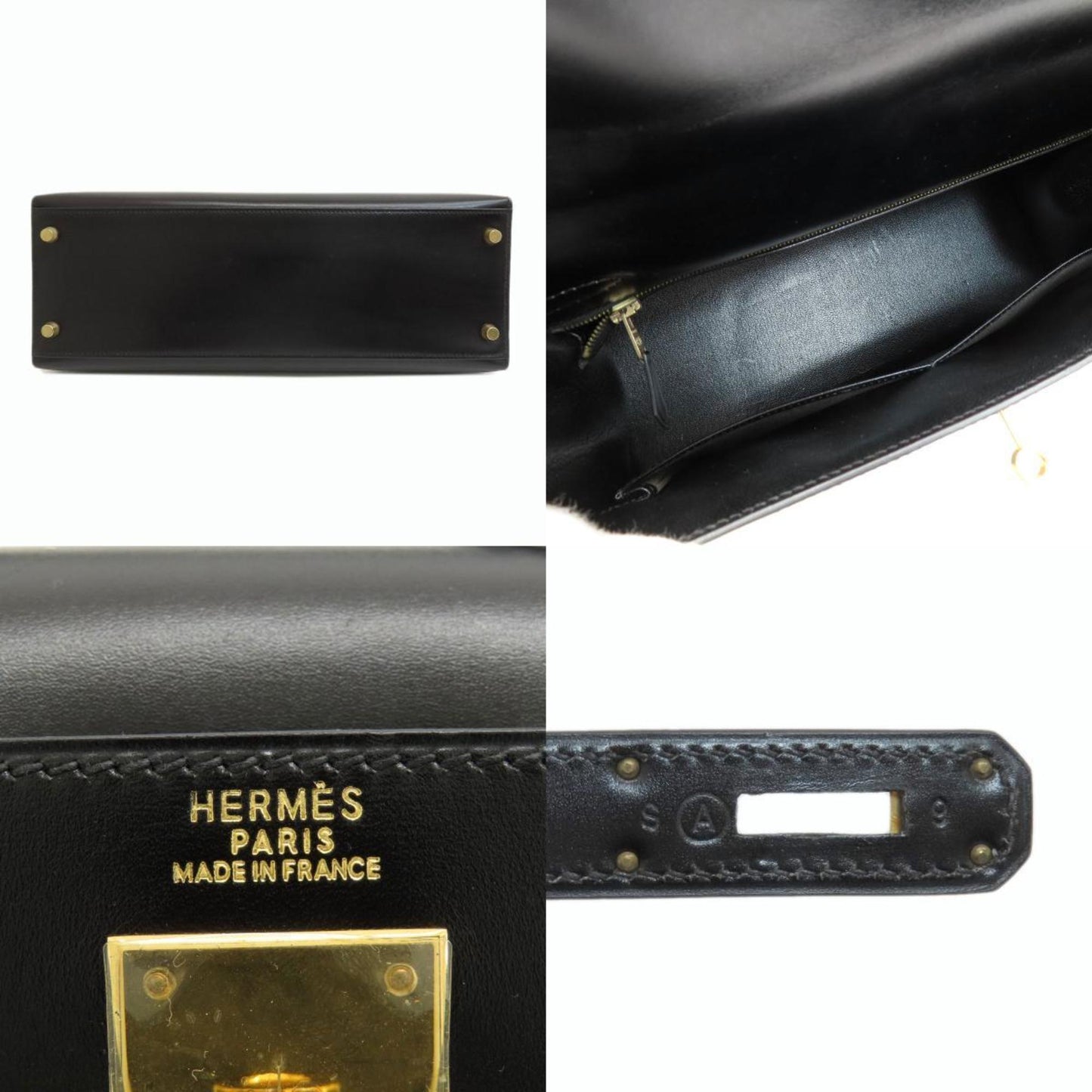 Hermès Black Leather Kelly 32