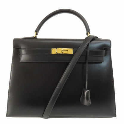 Hermès Black Leather Kelly 32