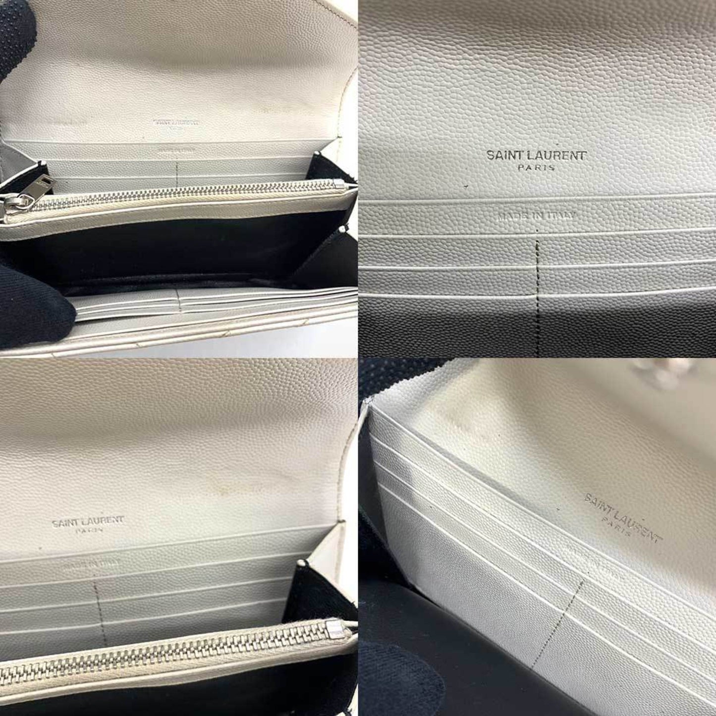 Saint Laurent White Leather Cassandra