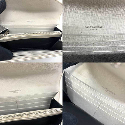 Saint Laurent White Leather Cassandra