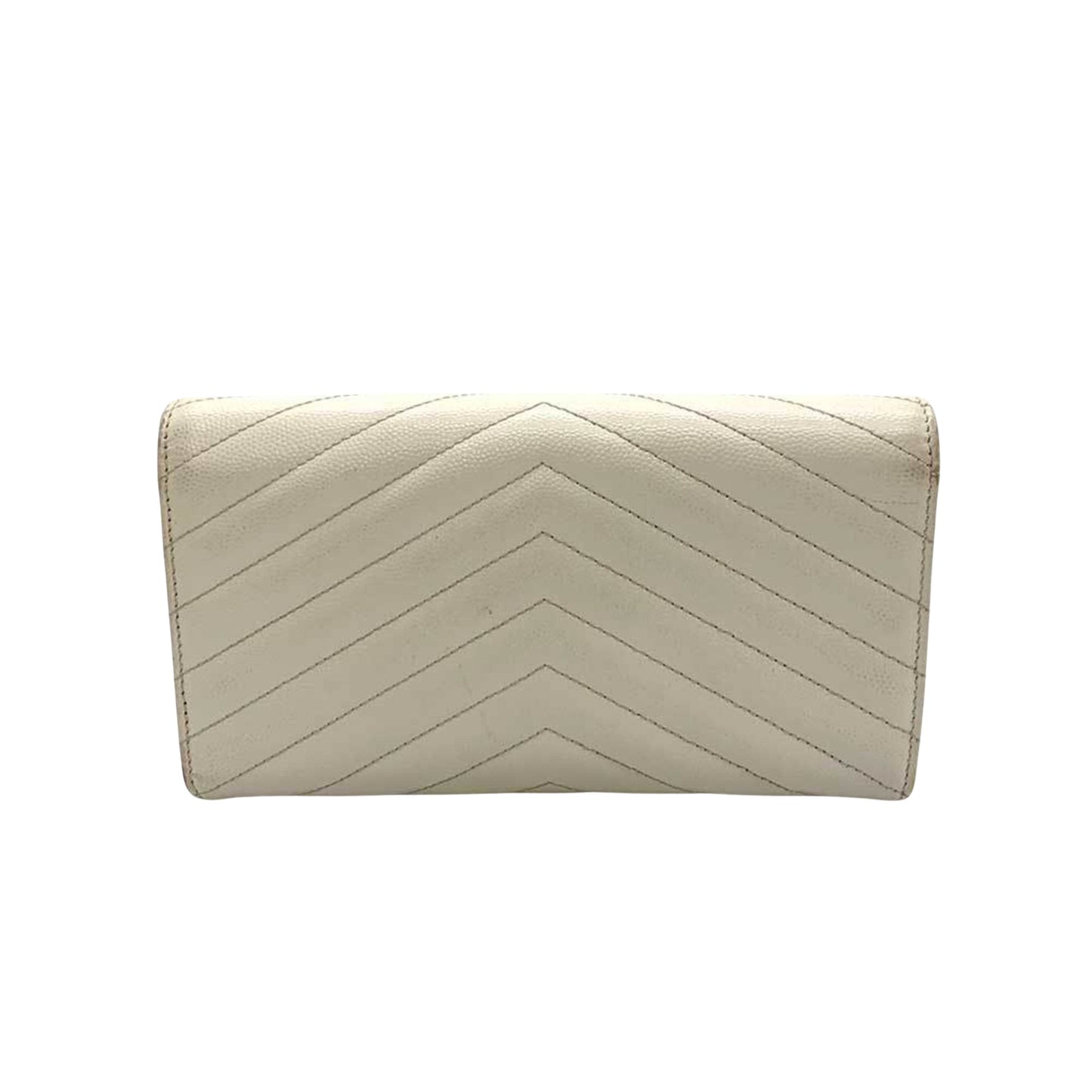 Saint Laurent White Leather Cassandra