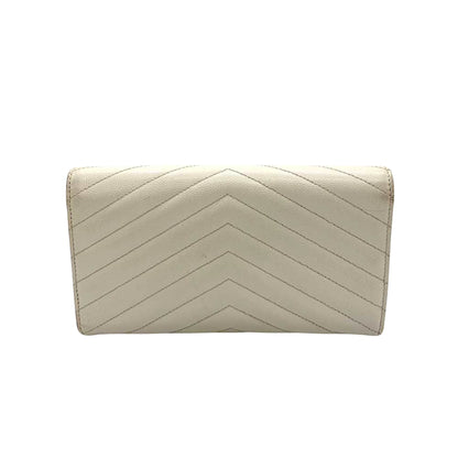 Saint Laurent White Leather Cassandra