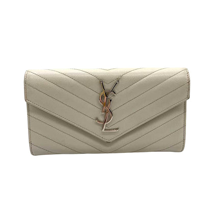 Saint Laurent White Leather Cassandra