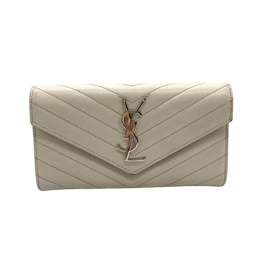 Saint Laurent White Leather Cassandra