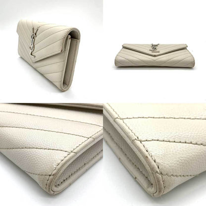 Saint Laurent White Leather Cassandra