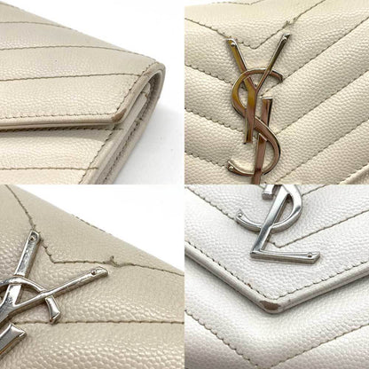 Saint Laurent White Leather Cassandra