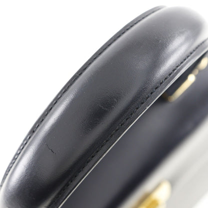 Salvatore Ferragamo Black Leather Gancini