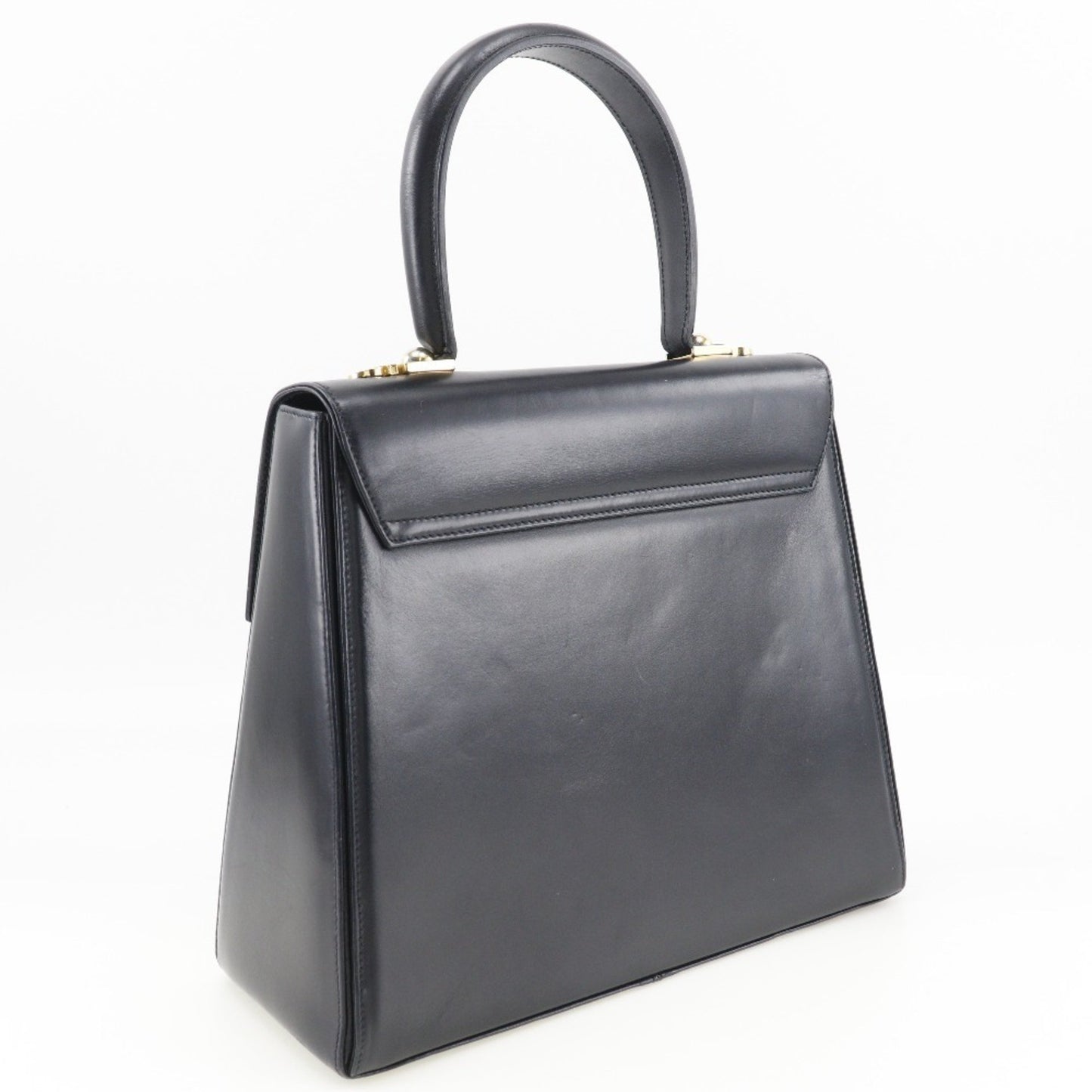 Salvatore Ferragamo Black Leather Gancini