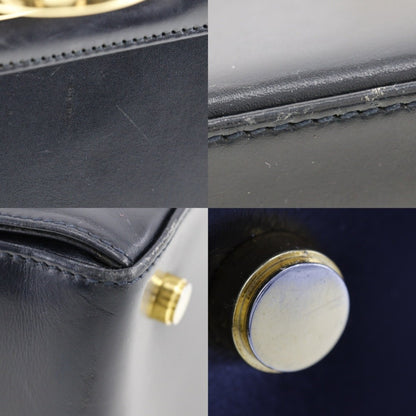 Salvatore Ferragamo Black Leather Gancini