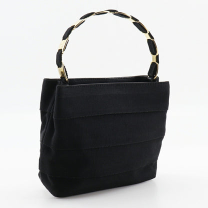 Salvatore Ferragamo Black Canvas Vara
